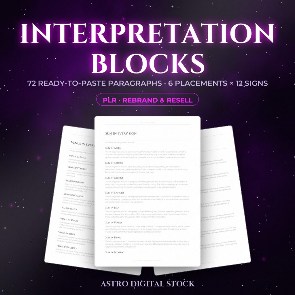 Astrology Interpretation Blocks