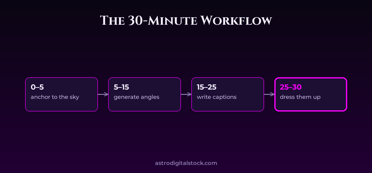 astrosolutions content in 30 min — diagram