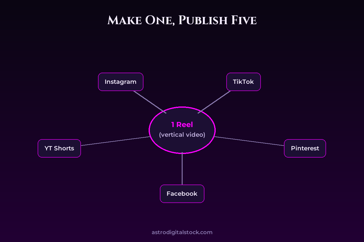 Cross-Posting: Make One, Publish Five — diagram