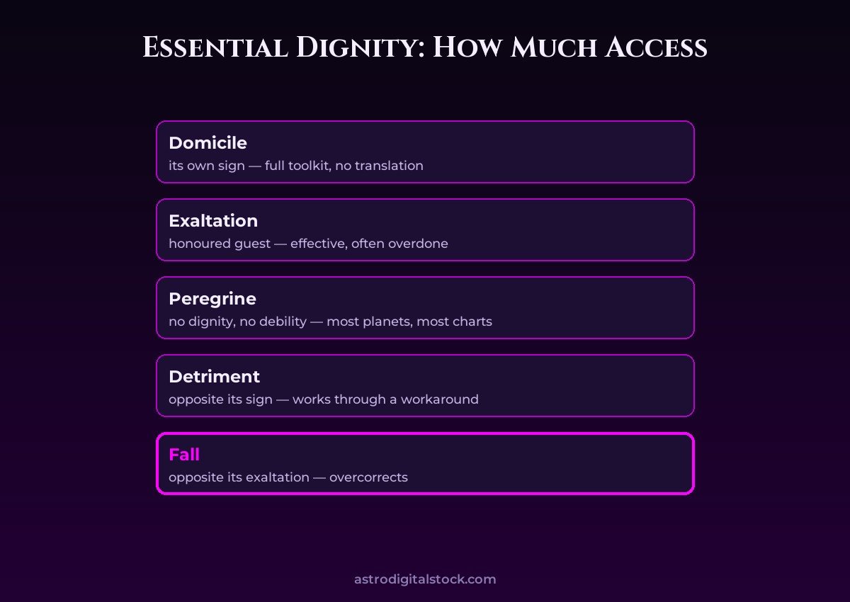 Essential Dignity: Why the Same Planet Behaves Differently — diagram