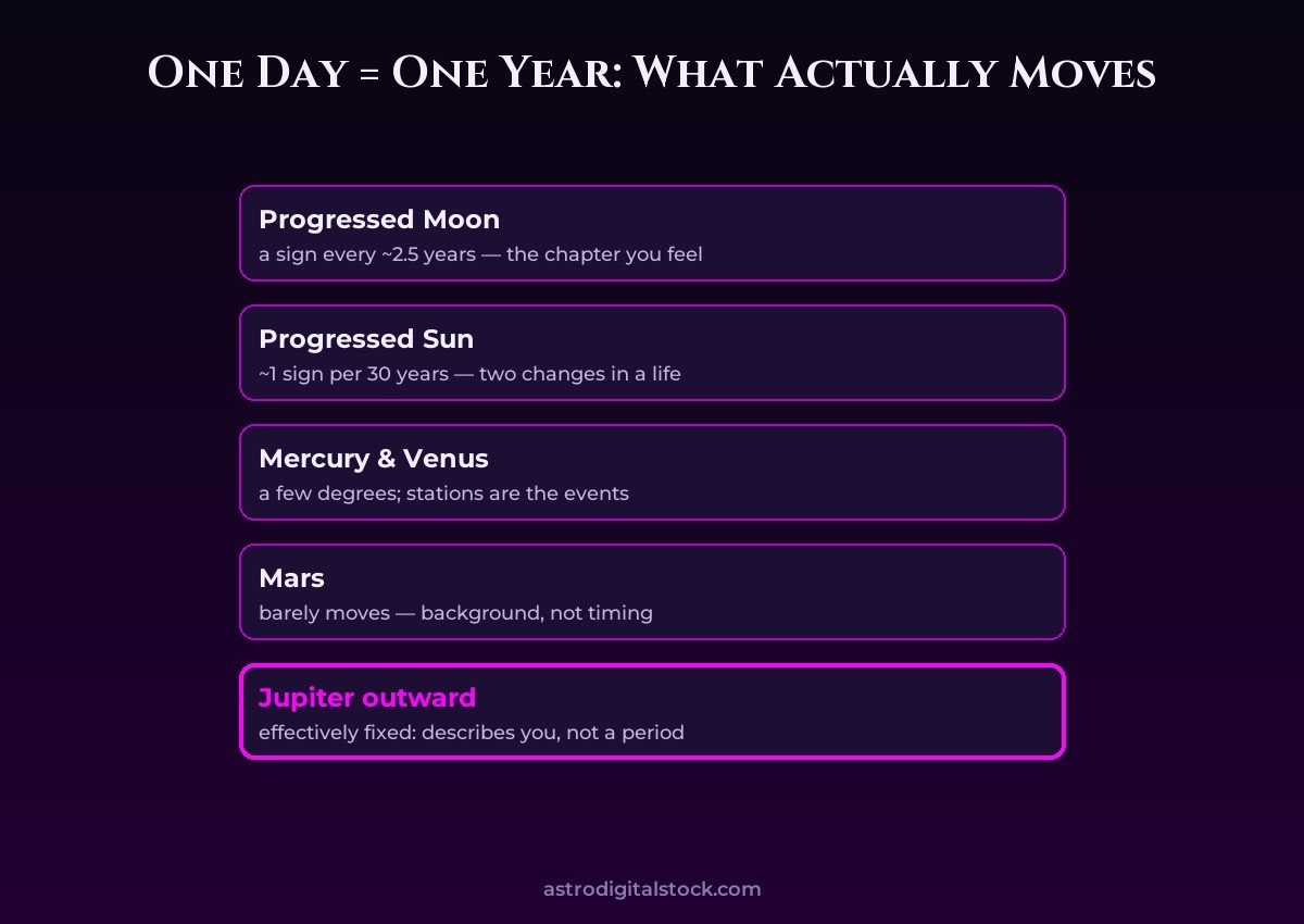 Secondary Progressions: The Chart That Grows Up — diagram