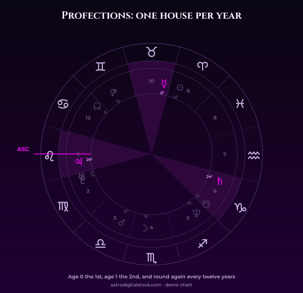 Profections: one house per year