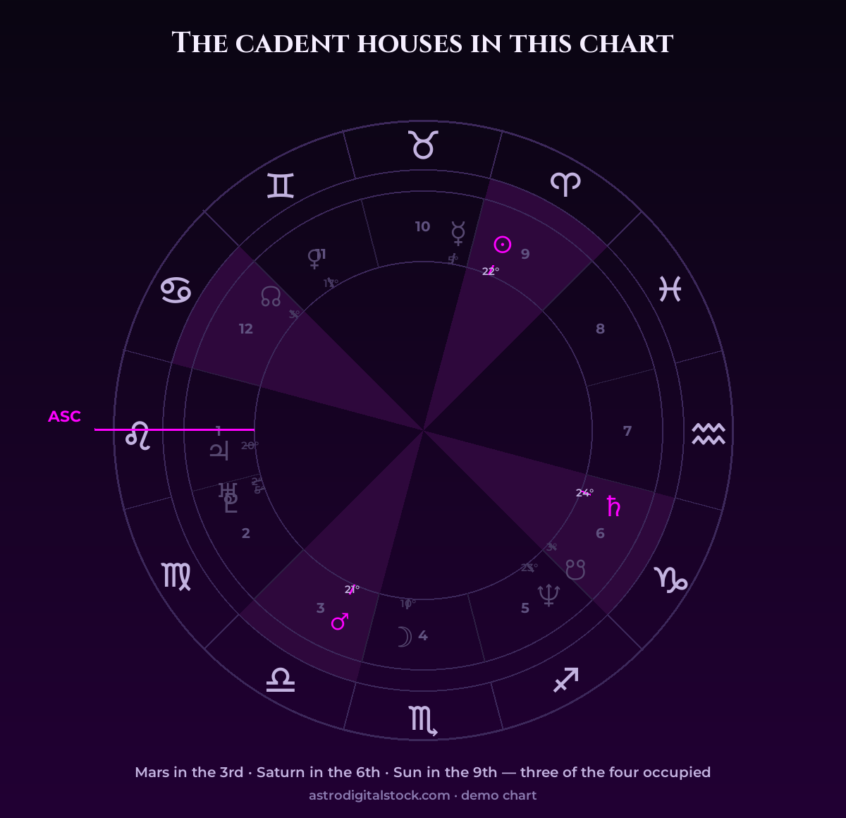 The cadent houses in this chart