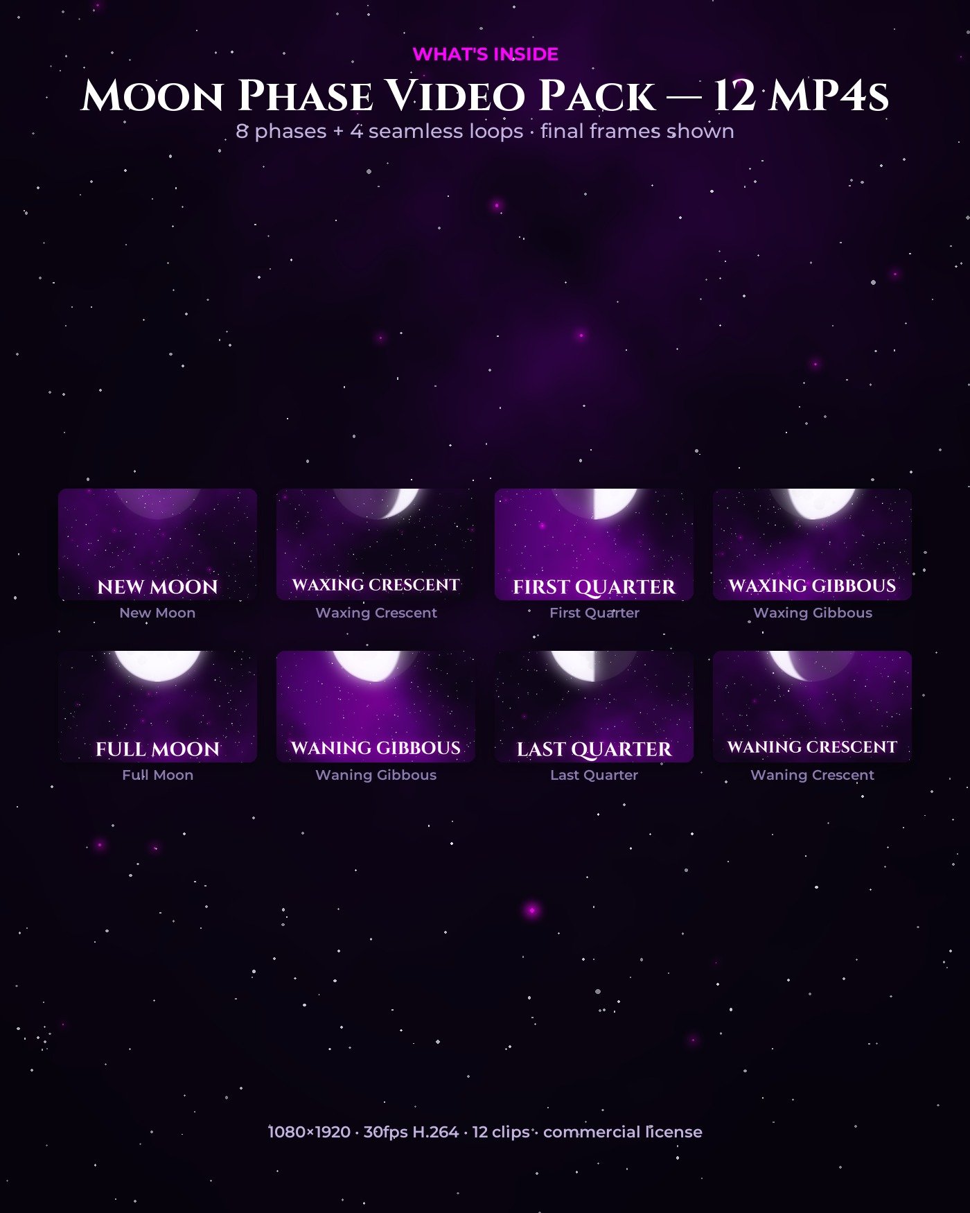 Moon Phase Video Pack — 12 MP4s - Image 2