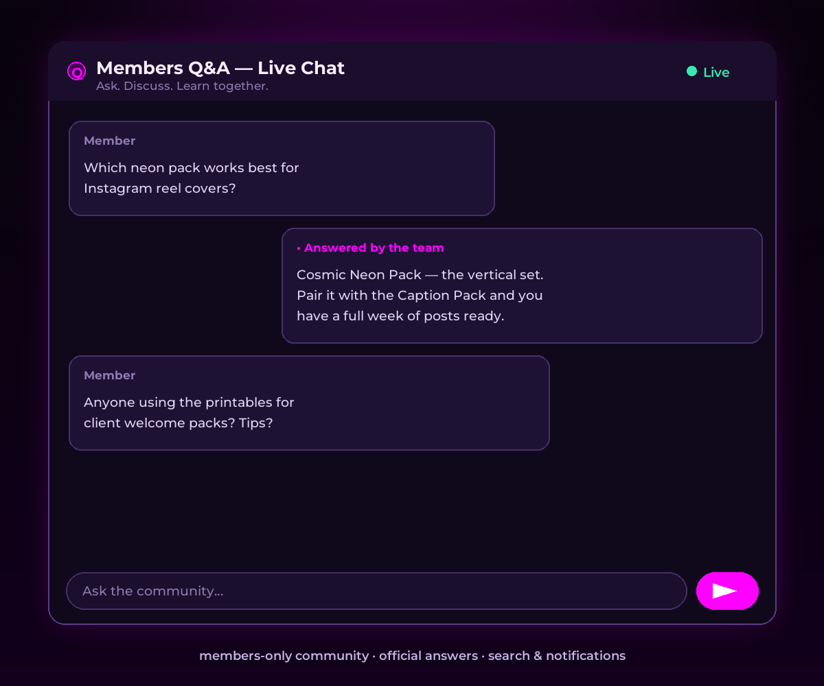 Members Q&A live chat preview