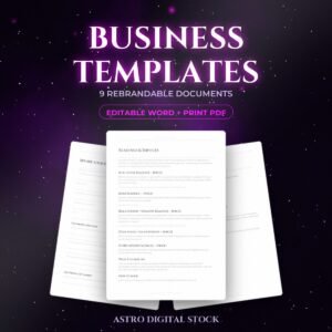 Astrology Business Templates — 9 Documents