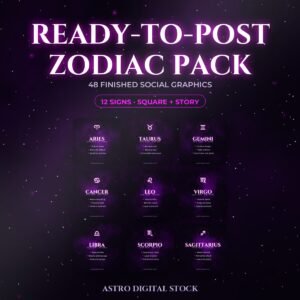 Ready-to-Post Zodiac Pack — 48 Graphics