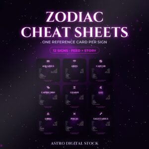 12 Zodiac Cheat Sheets — 24 Files